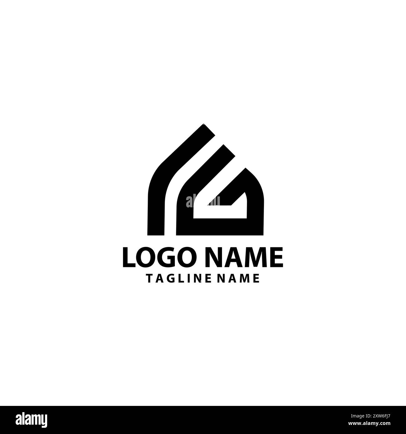 Vettore iniziale di progettazione del logo FG home Illustrazione Vettoriale