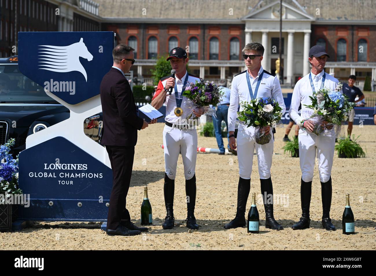 LONDRA, REGNO UNITO. 17 agosto 2024. Il vincitore delle Olimpiadi di Parigi 2024 è stato consegnato da Jan Tops, fondatore e presidente della LGCT, a Londra, Regno Unito. ( Credito: Vedi li/Picture Capital/Alamy Live News Foto Stock