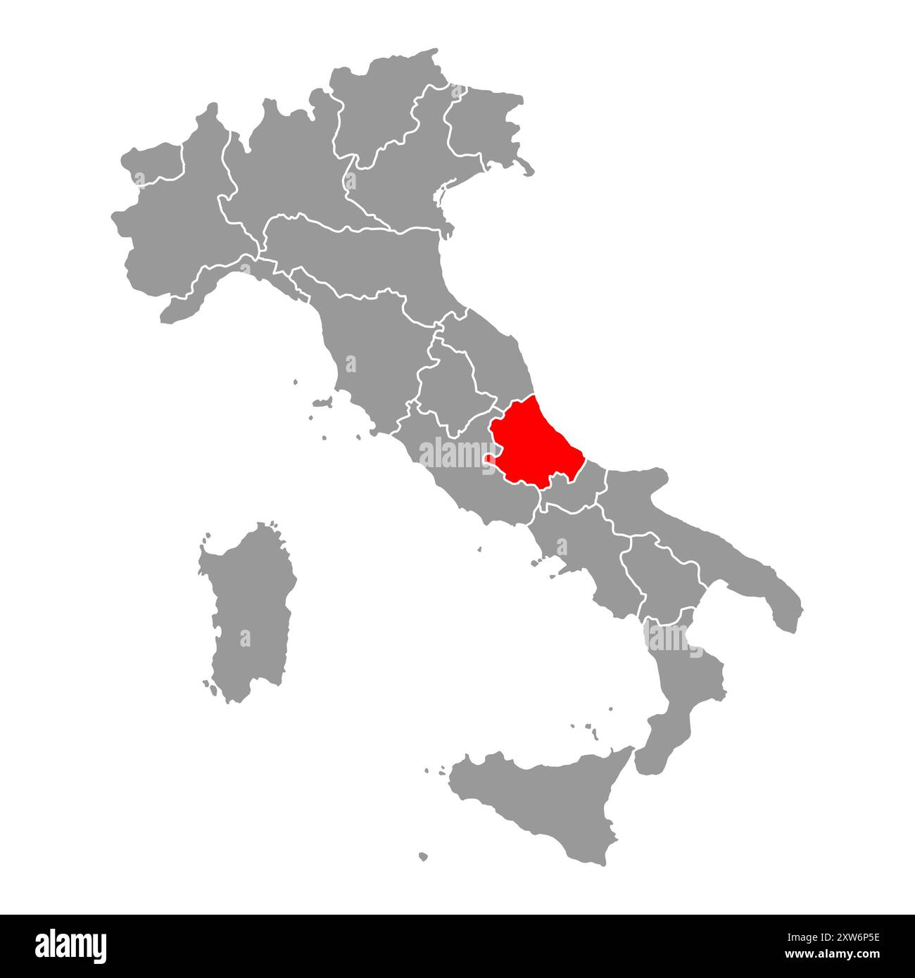 Italia mappa dell'Abruzzo simbolo forma, web di viaggio concetto piatto icona web vettoriale illustrazione . Illustrazione Vettoriale
