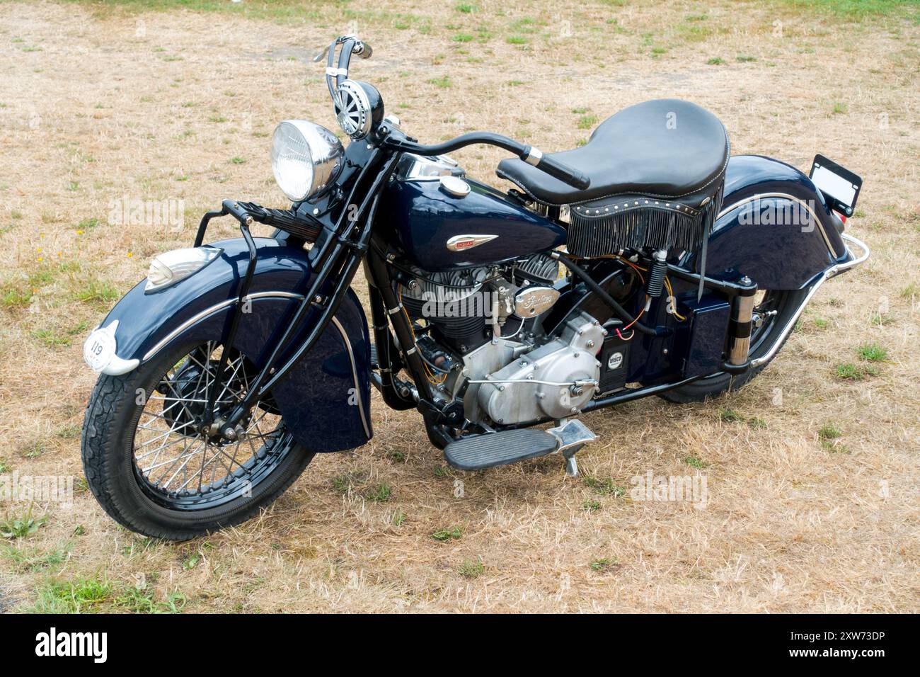 Capo indiano - 1948, veterano motociclistico indiano Foto Stock