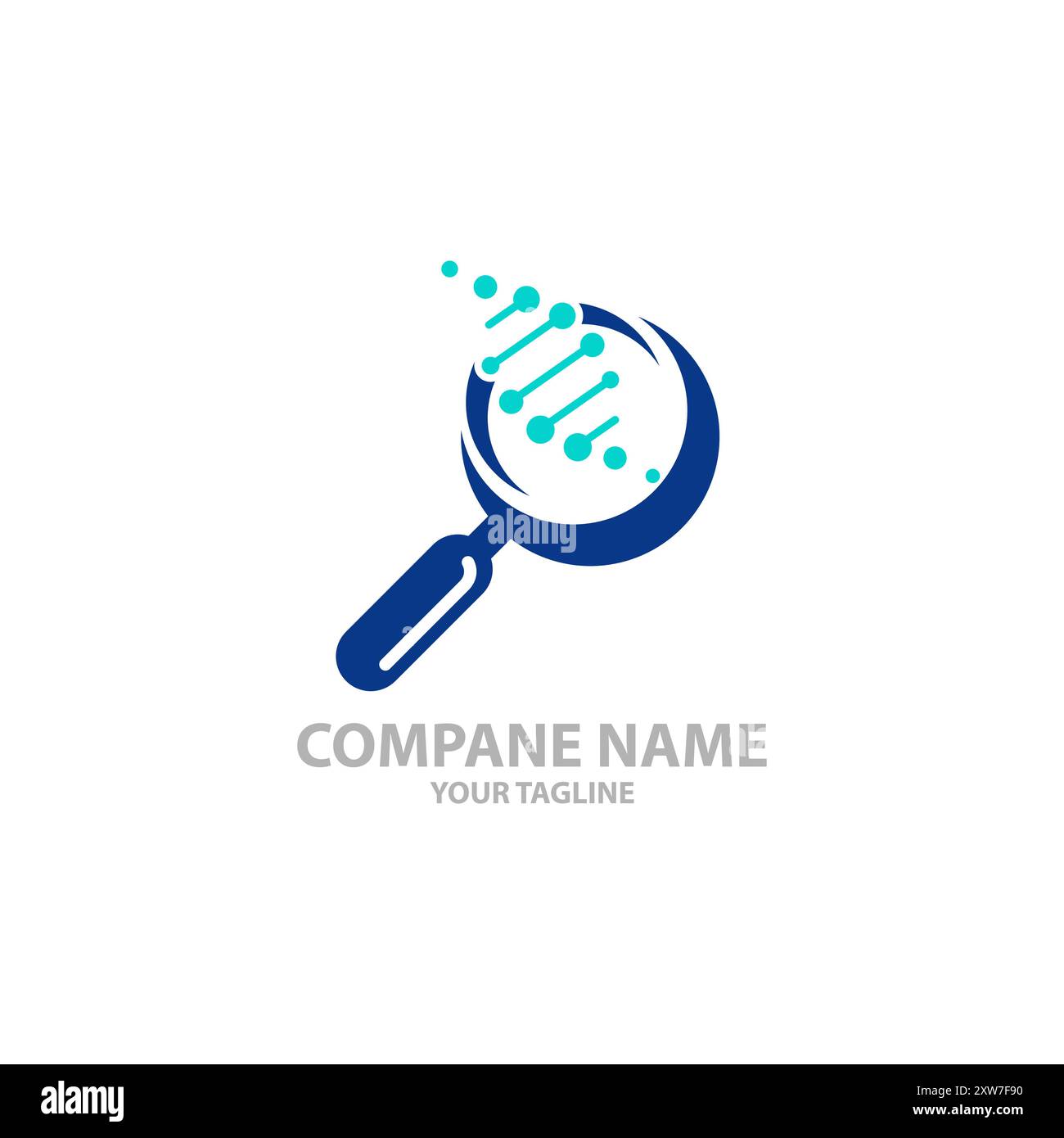 Modello di design del logo DNA.icon per la tecnologia scientifica. EPS 10 Illustrazione Vettoriale