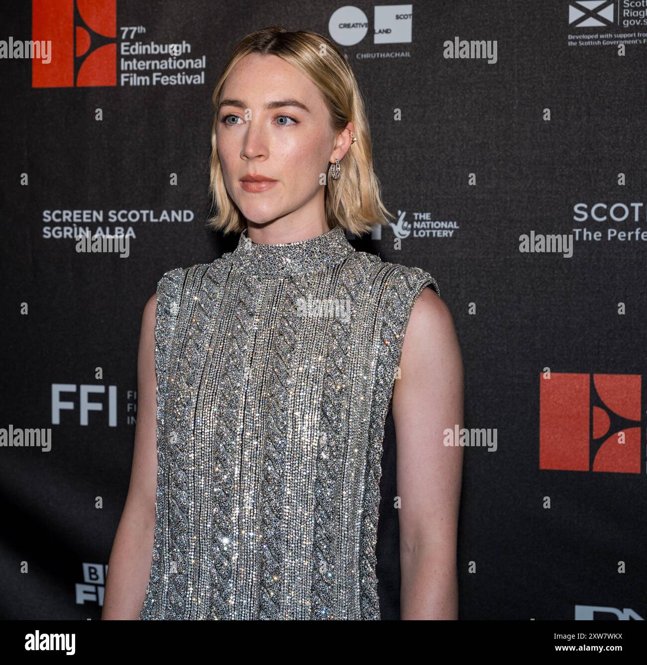 All'Edinburgh International Film Festival, evento di apertura Red carpet per l'outrun, Cameo Cinema, Scozia, Regno Unito Foto Stock