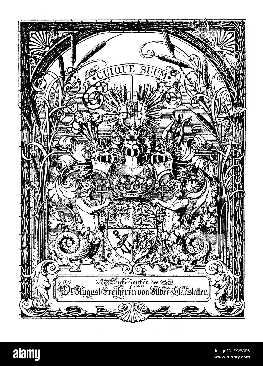 1889 targa armatura per il dottor August Freiherren von Alber Glanstatten del pittore austriaco Ernst August Krahl Foto Stock