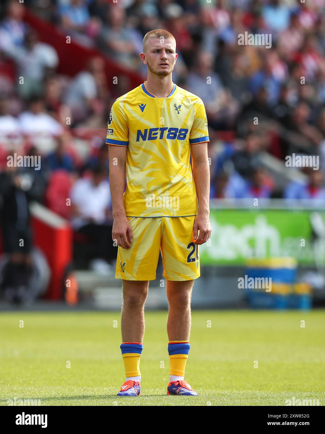 Londra, Regno Unito. 18 agosto 2024. Adam Wharton di Crystal Palace durante la partita di Premier League Brentford vs Crystal Palace al Gtech Community Stadium, Londra, Regno Unito, 18 agosto 2024 (foto di Gareth Evans/News Images) a Londra, Regno Unito il 18/8/2024. (Foto di Gareth Evans/News Images/Sipa USA) credito: SIPA USA/Alamy Live News Foto Stock