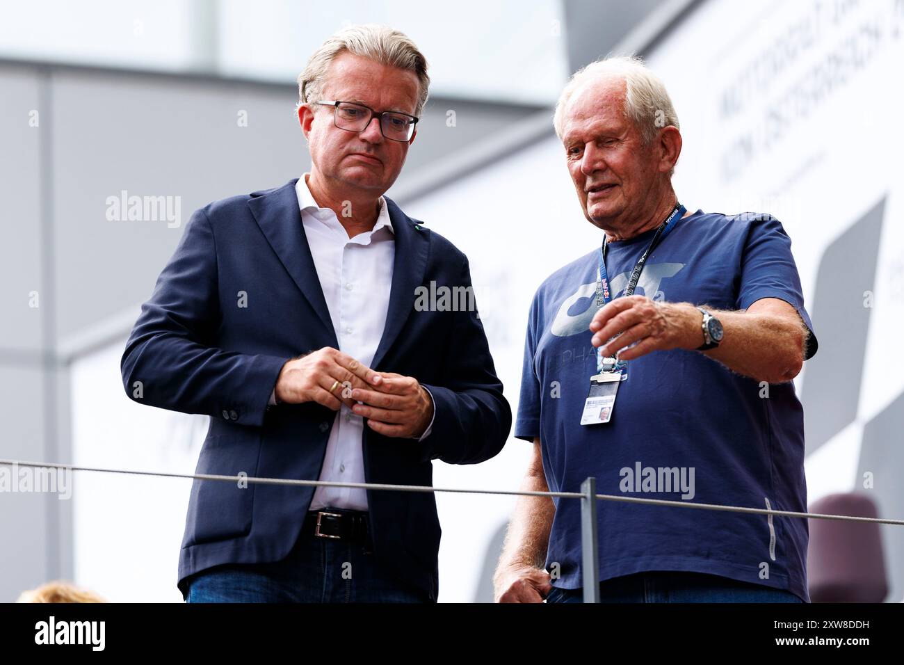 Red Bull Ring, Spielberg, Austria. 18 agosto 2024. 2024 MotoGP d'Austria, Race Day; Red Bull Formula 1 Advisor Helmet Marko al MotoGP austriaco Credit: Action Plus Sports/Alamy Live News Foto Stock