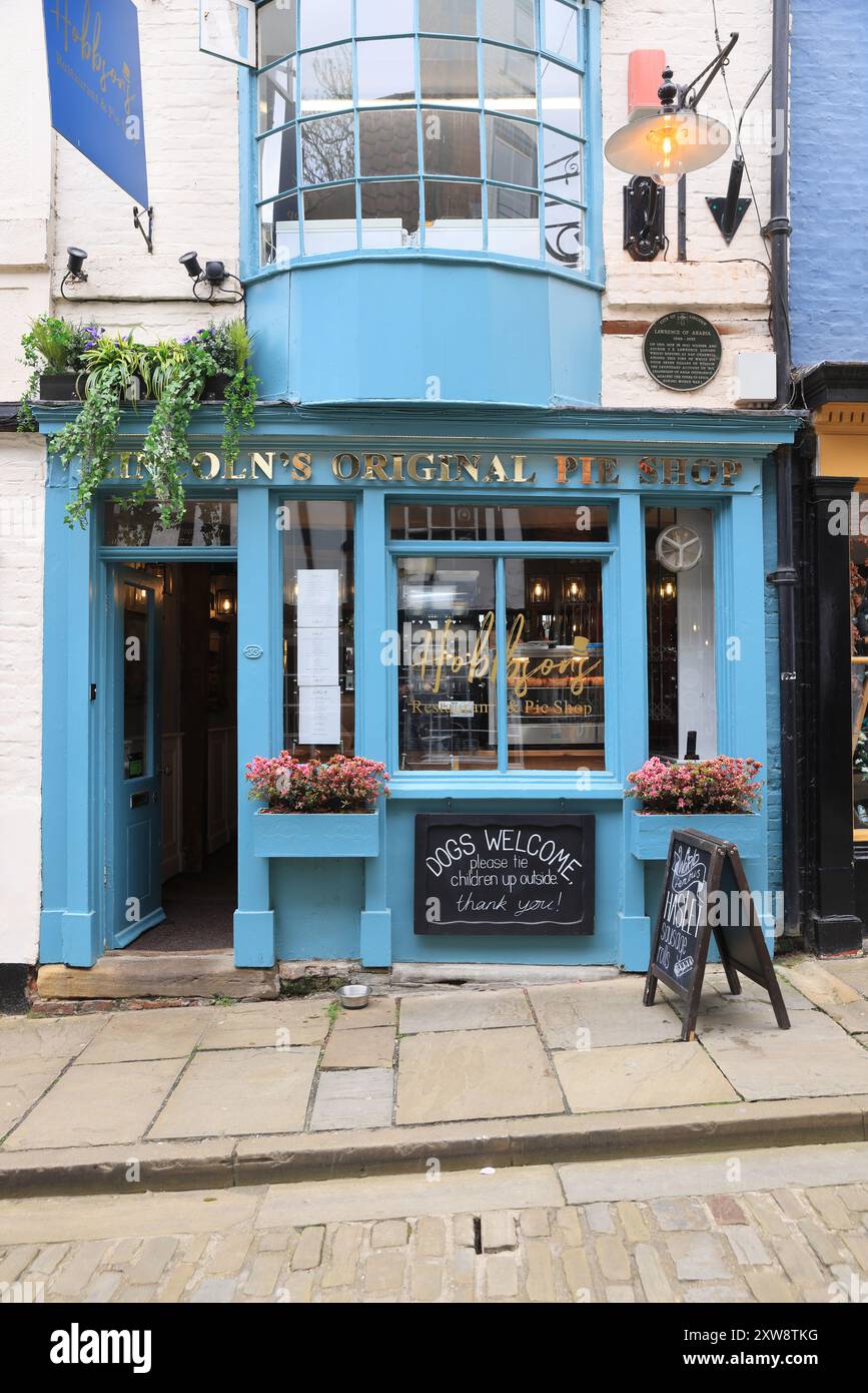 Lincoln's Original Pie Shop on Steep Hill, dove Lawrence d'Arabia alloggiò mentre scrisse "Seven Pillars of Wisdom". Foto Stock