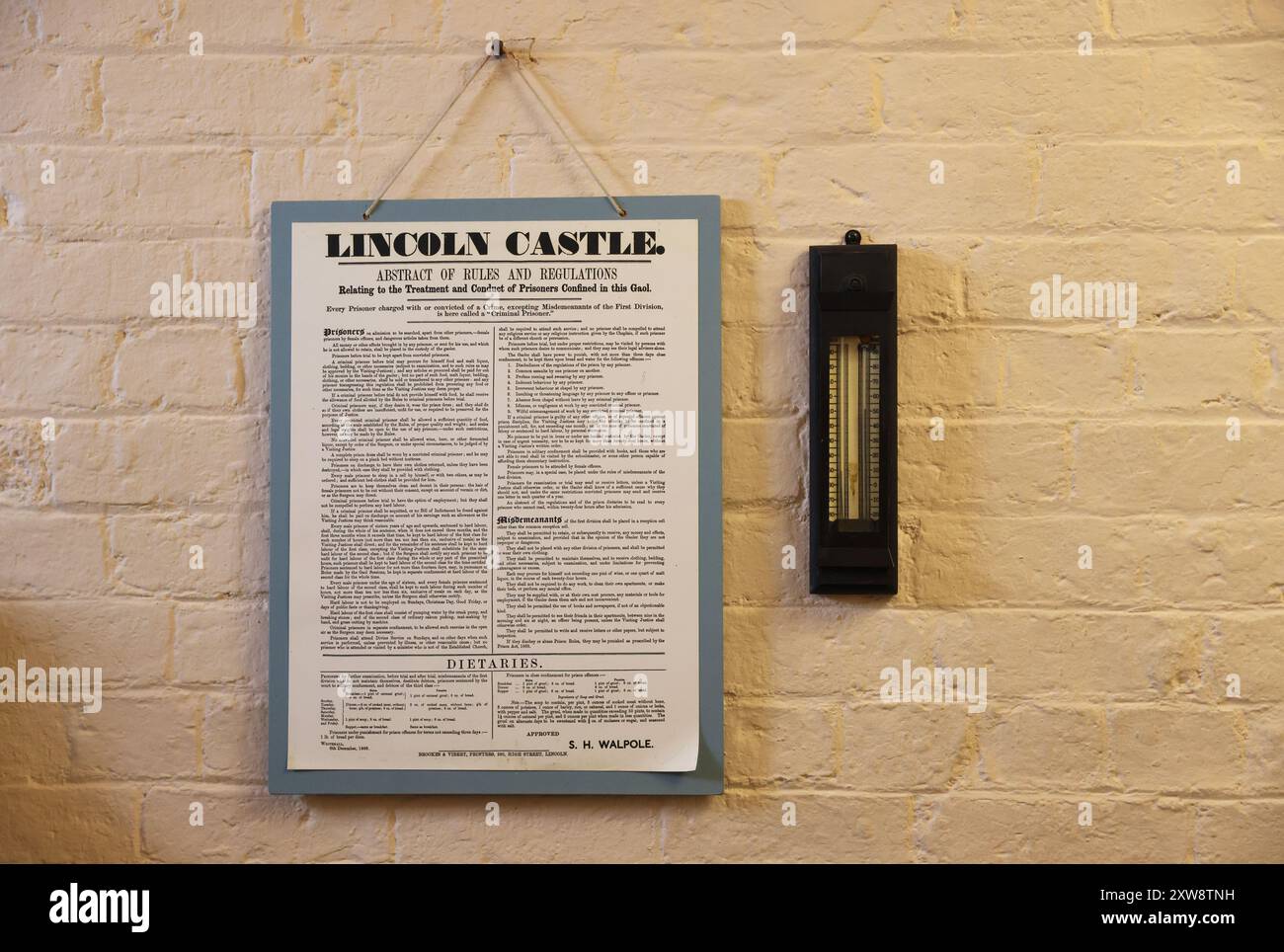 Le celle e gli sbarchi dell'ex prigione vittoriana, che può essere visitata come parte del Castello di Lincoln, Regno Unito Foto Stock