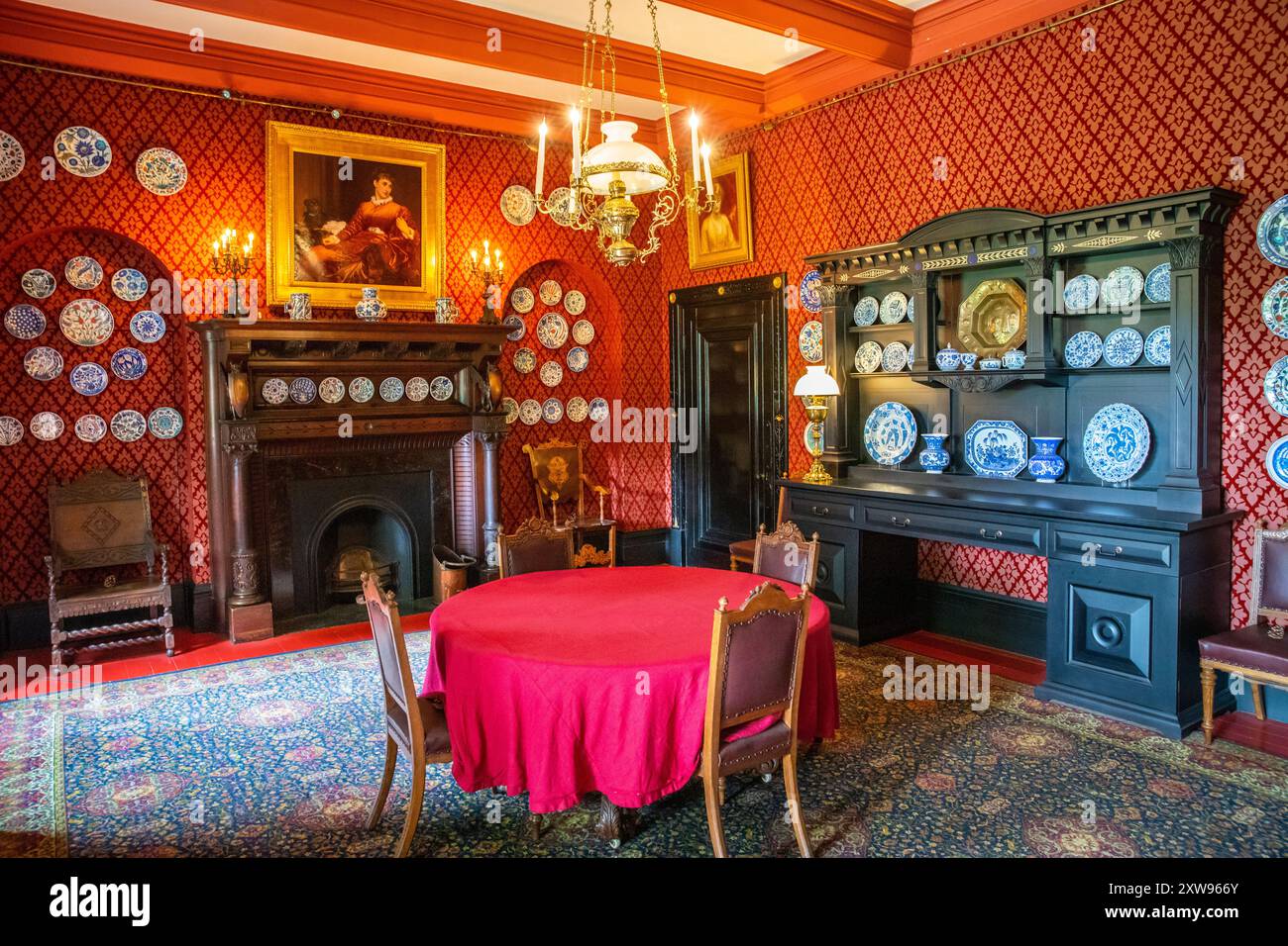La sala da pranzo del Leighton House Museum Foto Stock