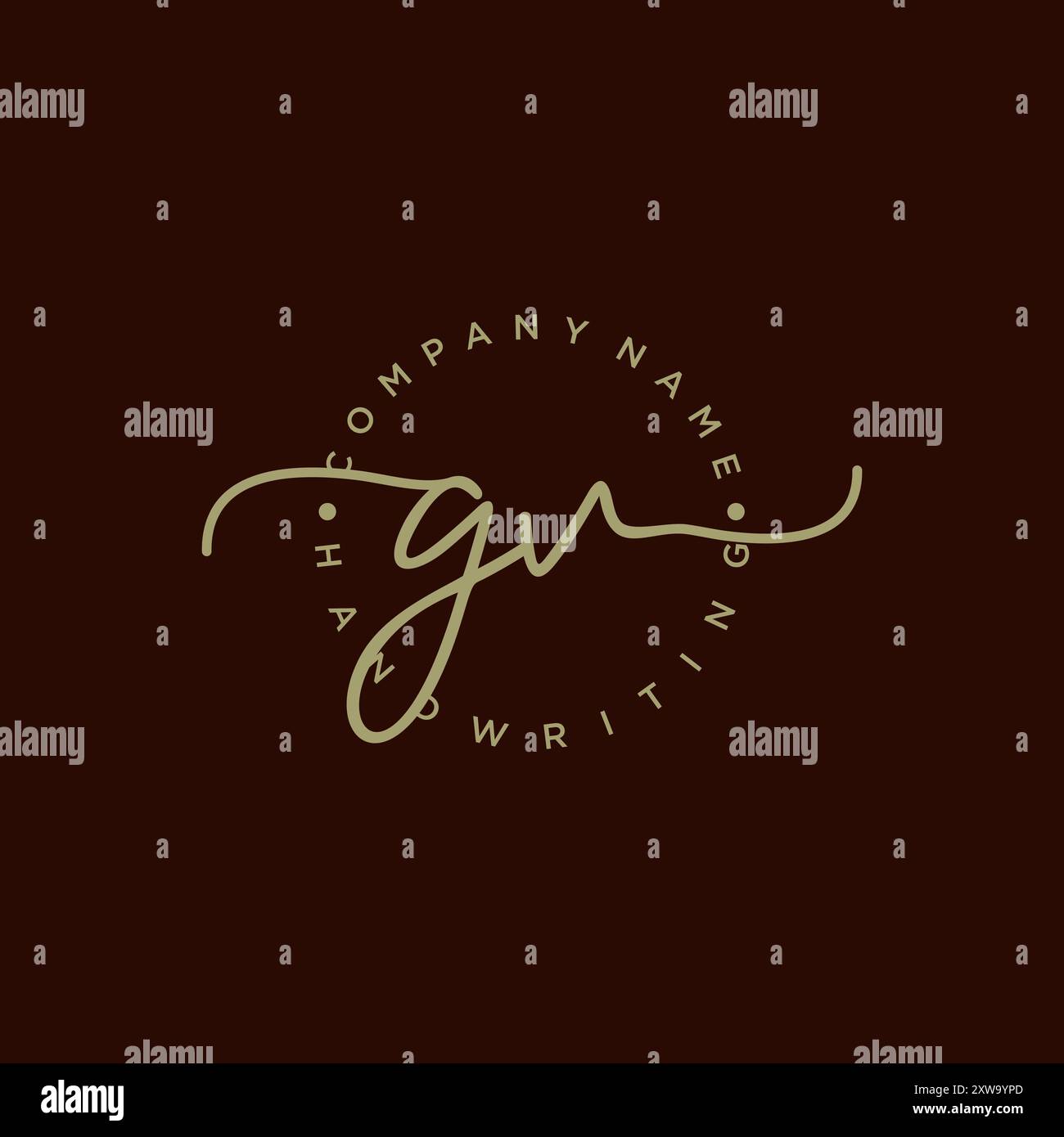 Logo iniziale di scrittura GV Illustrazione Vettoriale