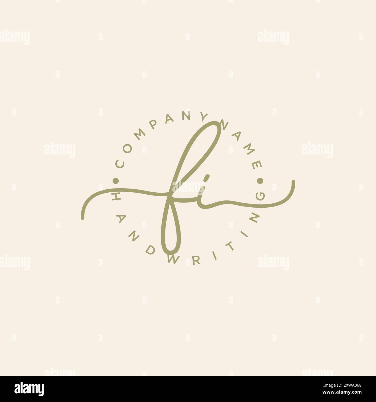 FI Logo iniziale di scrittura a mano Illustrazione Vettoriale