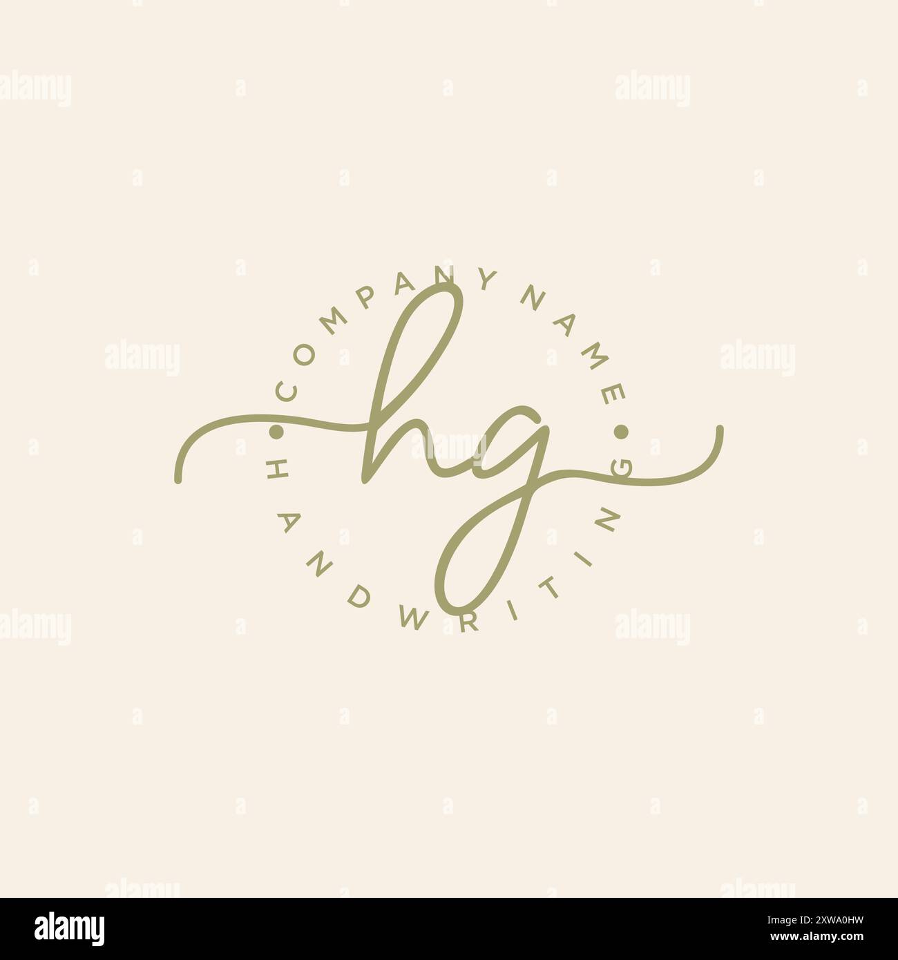 Logo iniziale DI scrittura HG Illustrazione Vettoriale