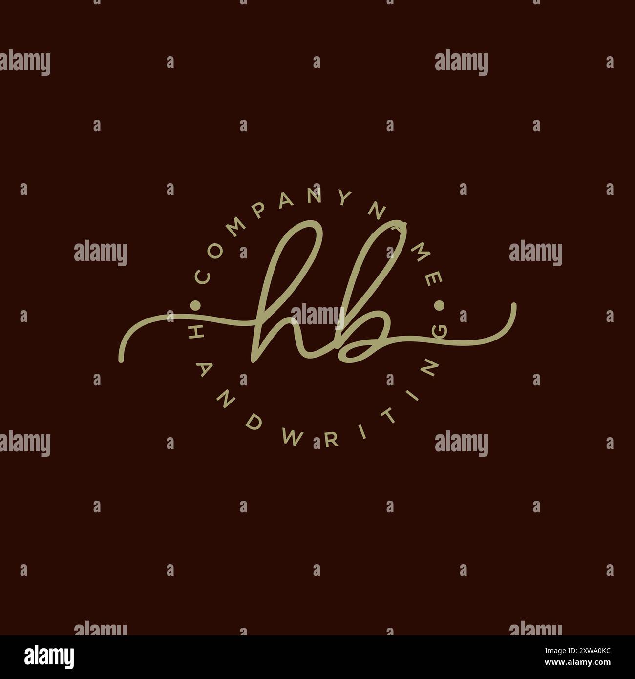 Logo HB iniziale di scrittura a mano Illustrazione Vettoriale