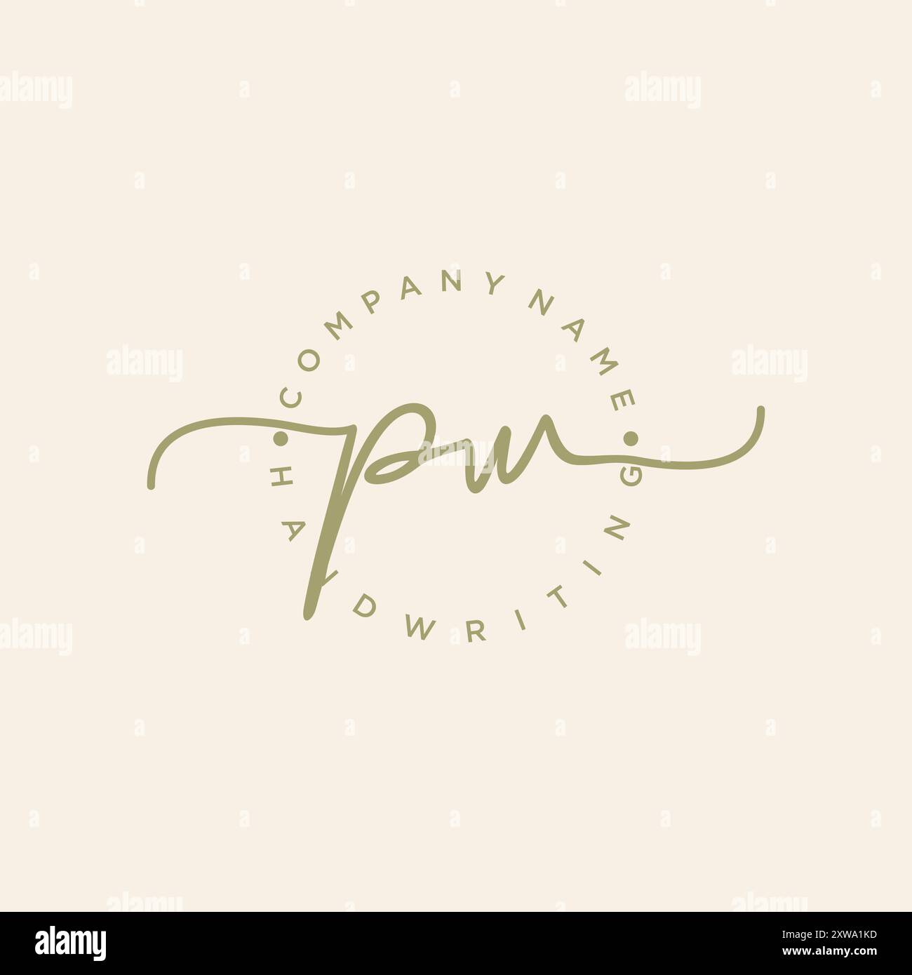 Logo di scrittura iniziale PW Illustrazione Vettoriale