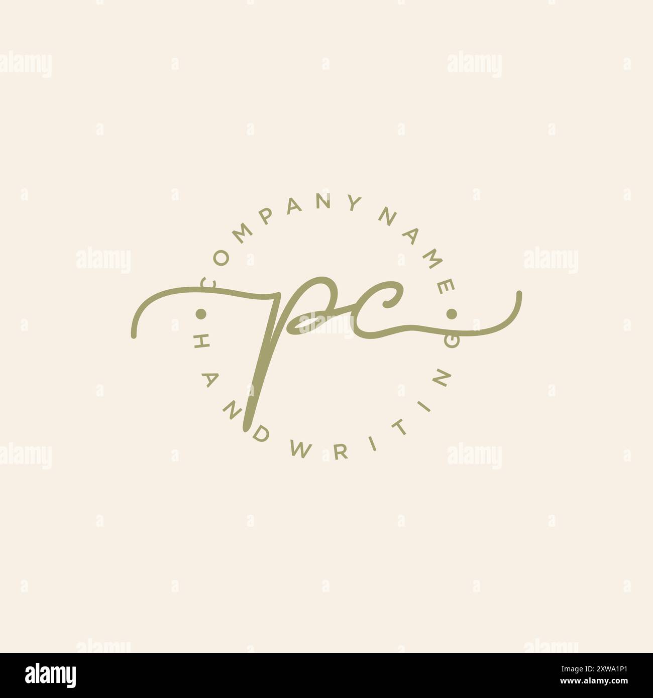 Logo di scrittura iniziale PC Illustrazione Vettoriale