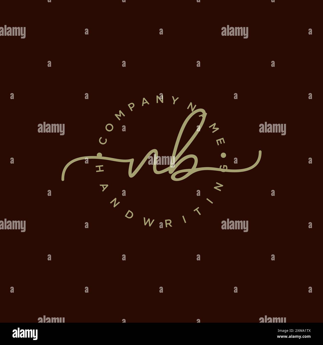 NB Logo di scrittura iniziale Illustrazione Vettoriale