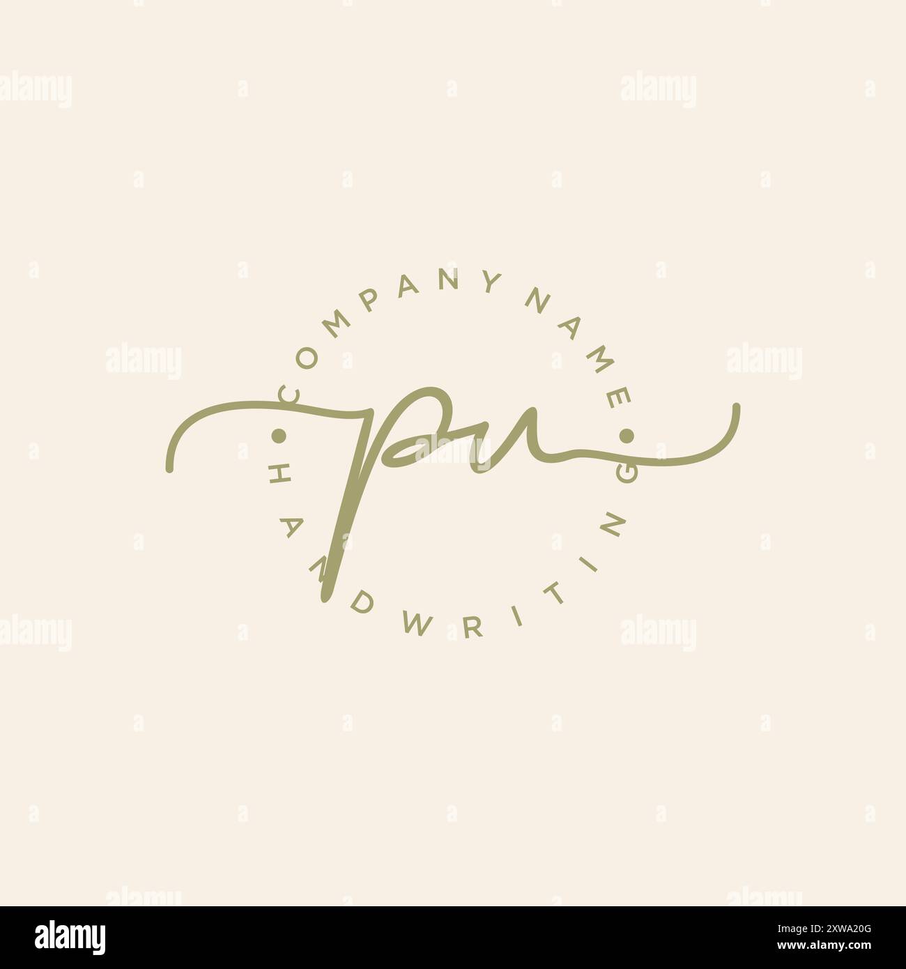 Logo iniziale di scrittura PU Illustrazione Vettoriale