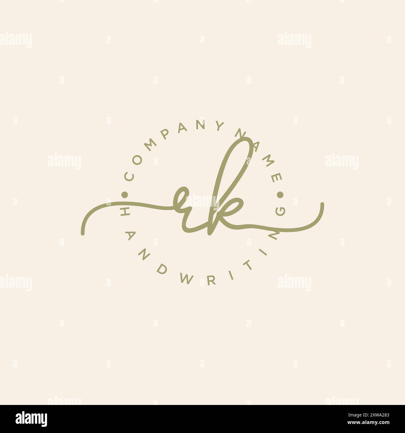 Logo di scrittura iniziale RK Illustrazione Vettoriale