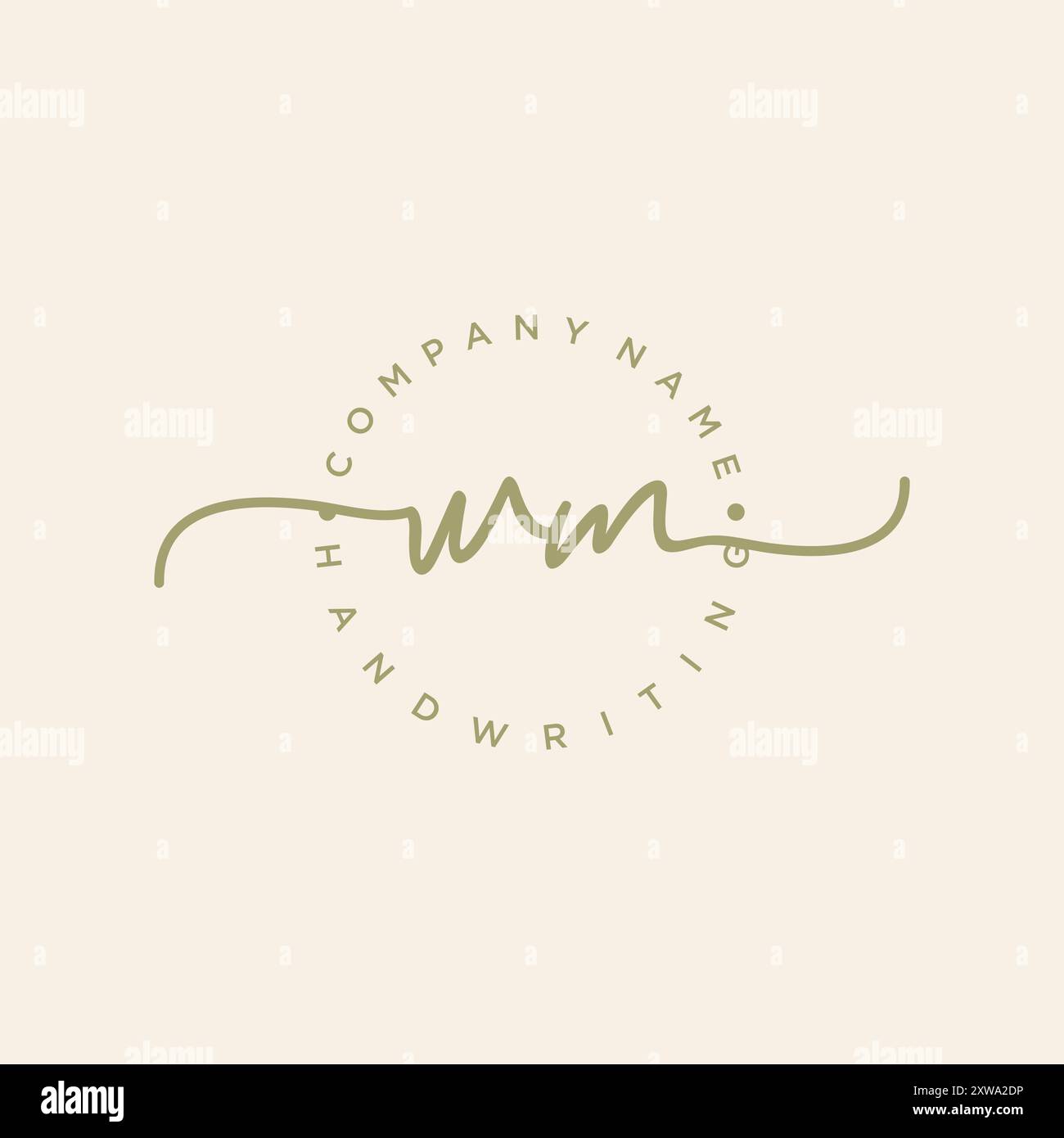 Logo di scrittura iniziale WM Illustrazione Vettoriale