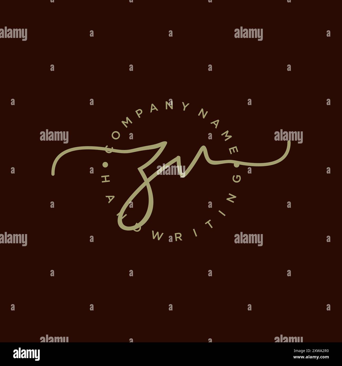 Logo iniziale di scrittura a mano ZV Illustrazione Vettoriale