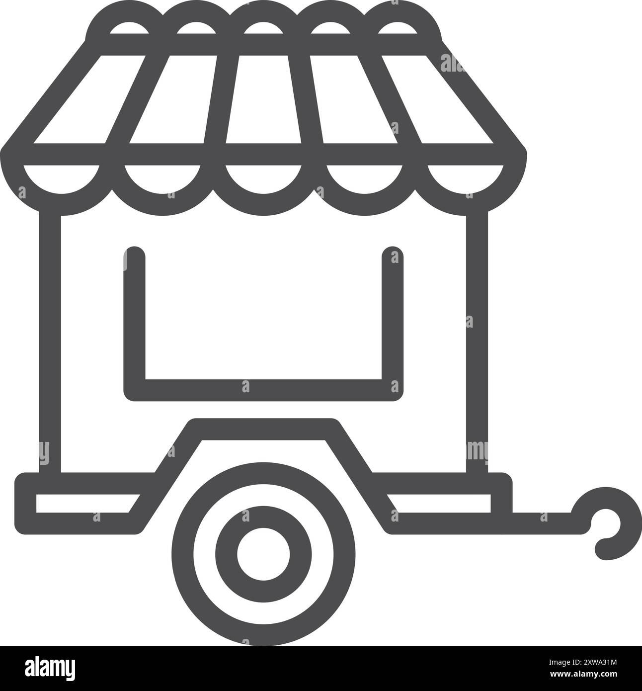 Icona carrello del mercato di strada. Fast food Illustrazione Vettoriale