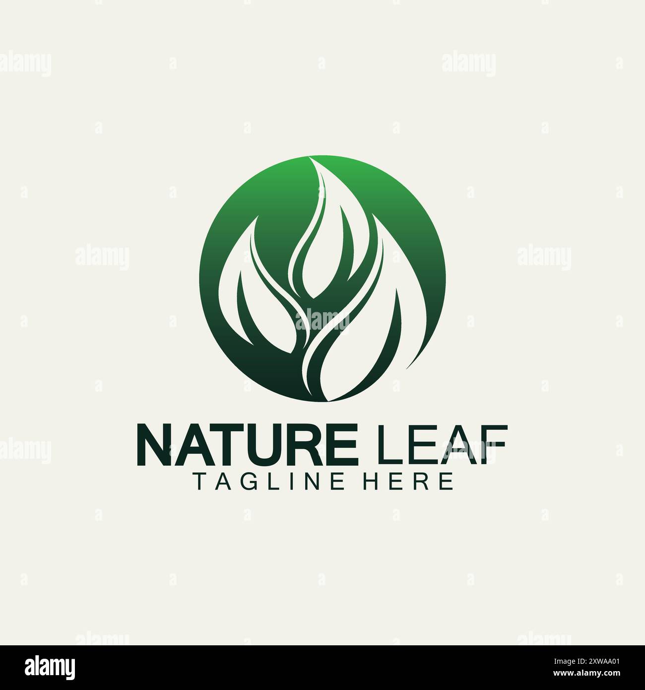 Loghi di foglia verde ecologia natura elemento icona vettore Illustrazione Vettoriale