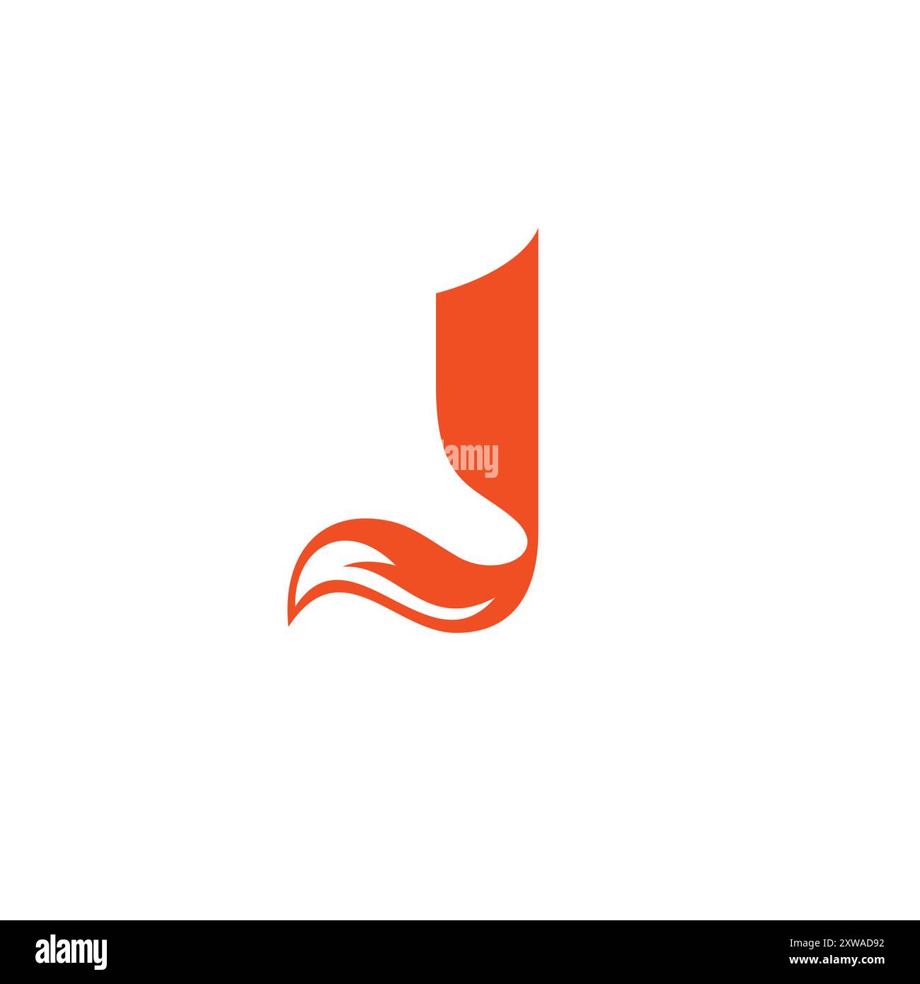 J Fox Logo Vector. Icona lettera J. Illustrazione Vettoriale