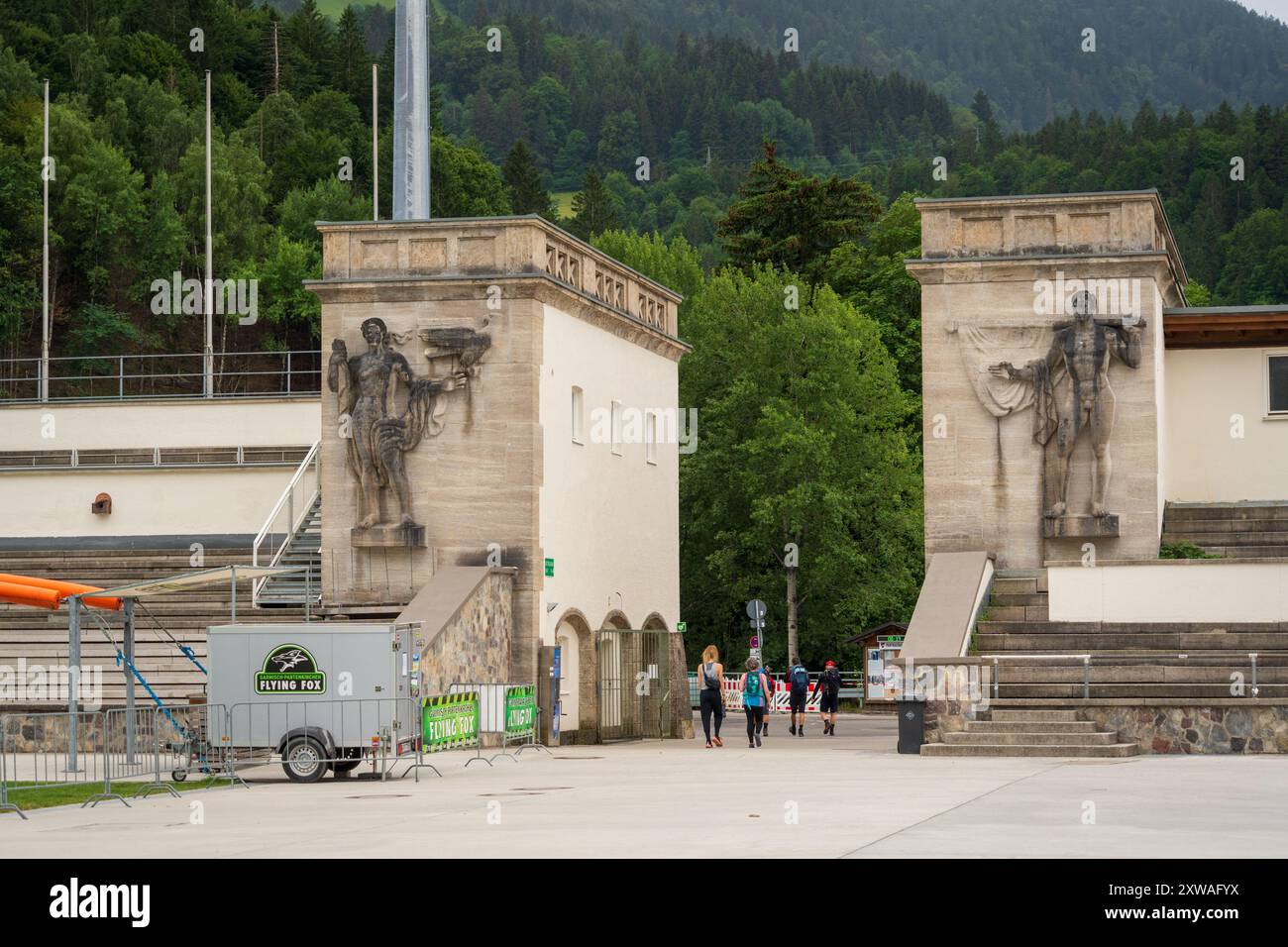 Il salto con gli sci olimpici a Garmisch Foto Stock