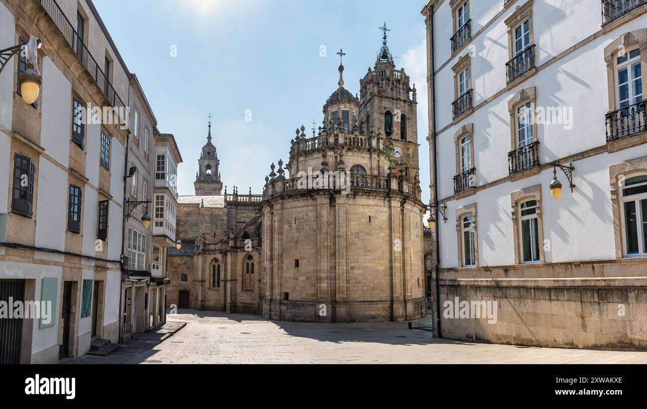 Cattedrale di Santa Maria nella città monumentale di origine romana di Lugo, Galizia. Foto Stock