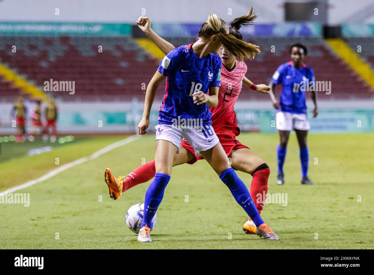 Jade le Guilly di Francia e Hyeonjin è stata della Repubblica di Corea durante la partita di Coppa del mondo femminile FIFA U-20 Costa Rica Francia contro Repubblica di Corea ad agosto Foto Stock