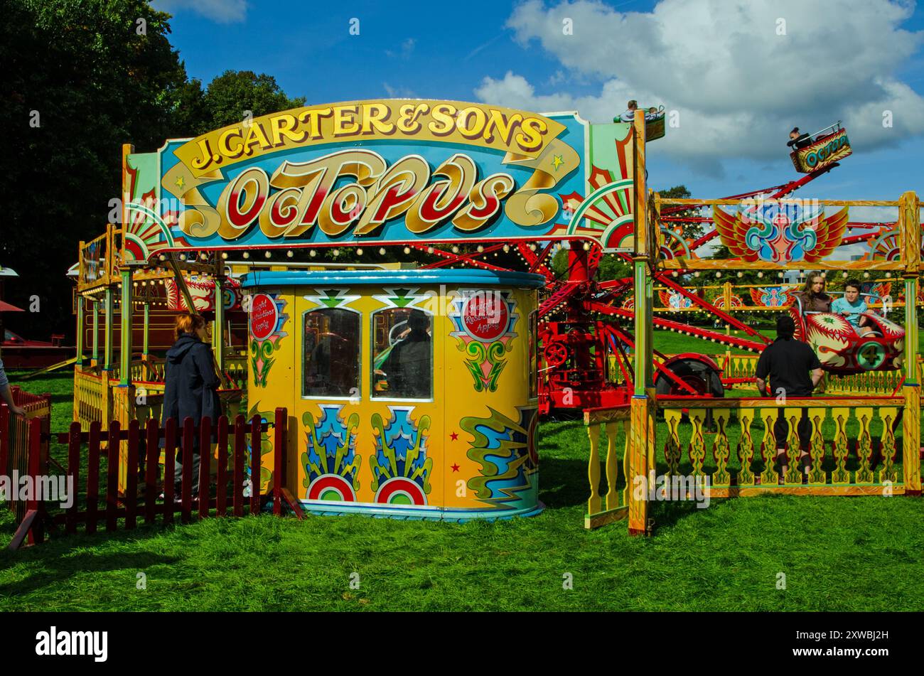 24 settembre 2022: Ingresso al giro d'epoca Octopus, parte della Carters Steam Fair durante la sua visita al War Memorial Park a Basingstoke, Hampshire i. Foto Stock