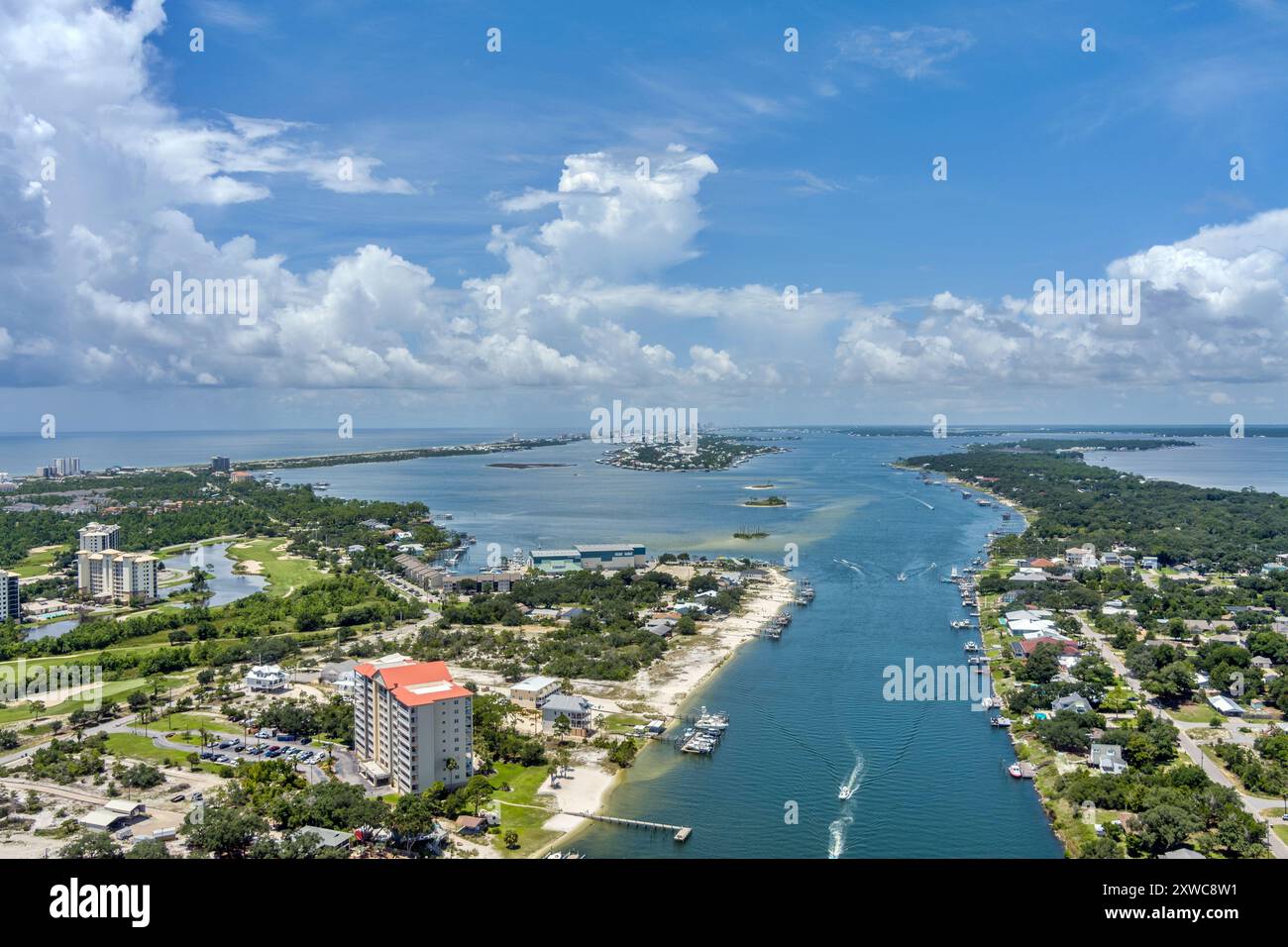 Vista aerea della spiaggia di Perdido Key Foto Stock