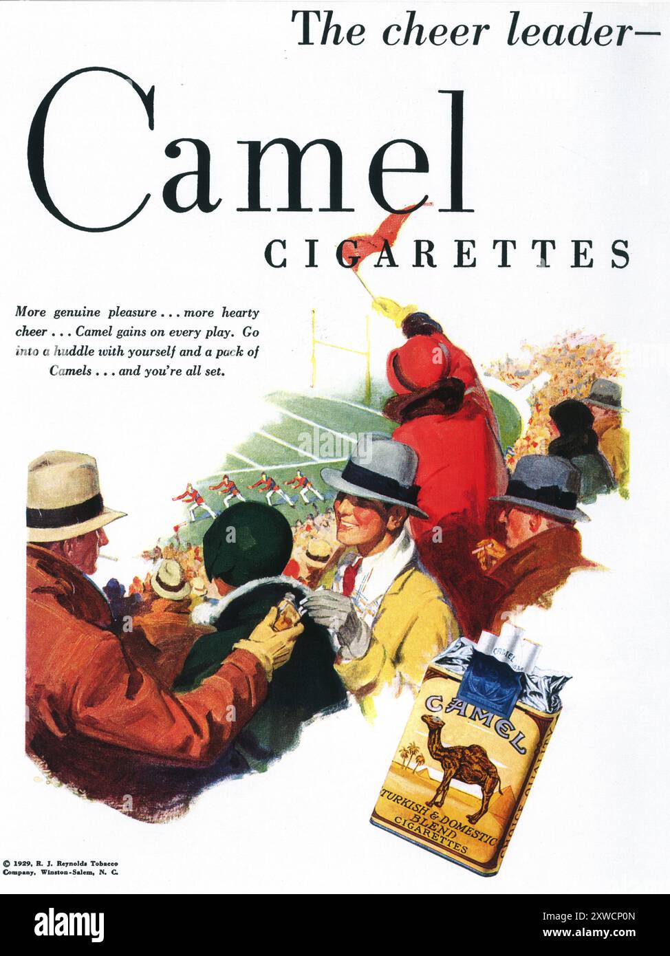 1929 annuncio di sigarette di cammello - "il leader del cetacao" Foto Stock