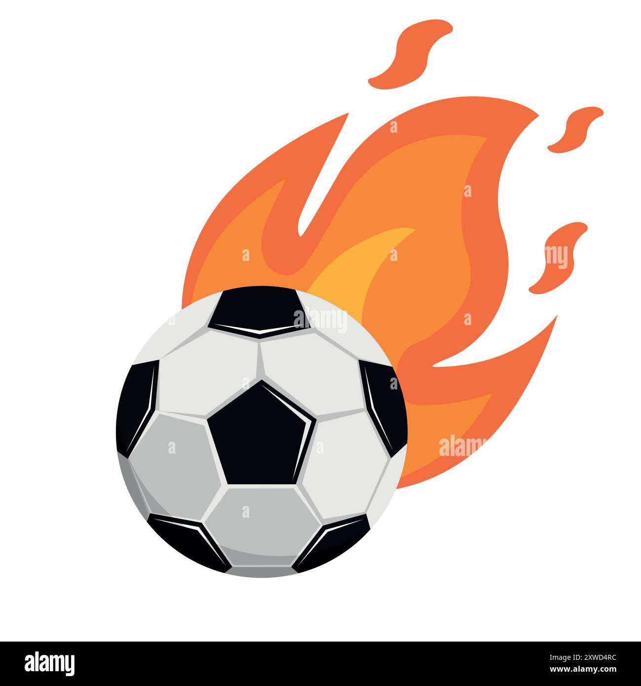 Brucia la palla da calcio. Palla da calcio antincendio. Illustrazione vettoriale. EPS 10. Illustrazione Vettoriale