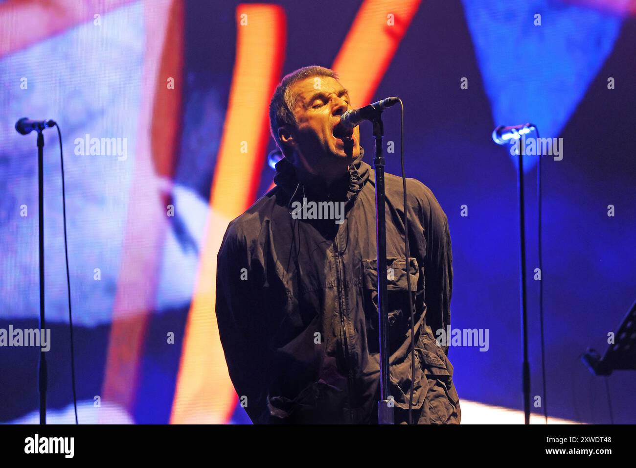 Liam Gallagher si esibisce allo Sziget Festival di Budapest, Ungheria (9 agosto 2024) Foto Stock