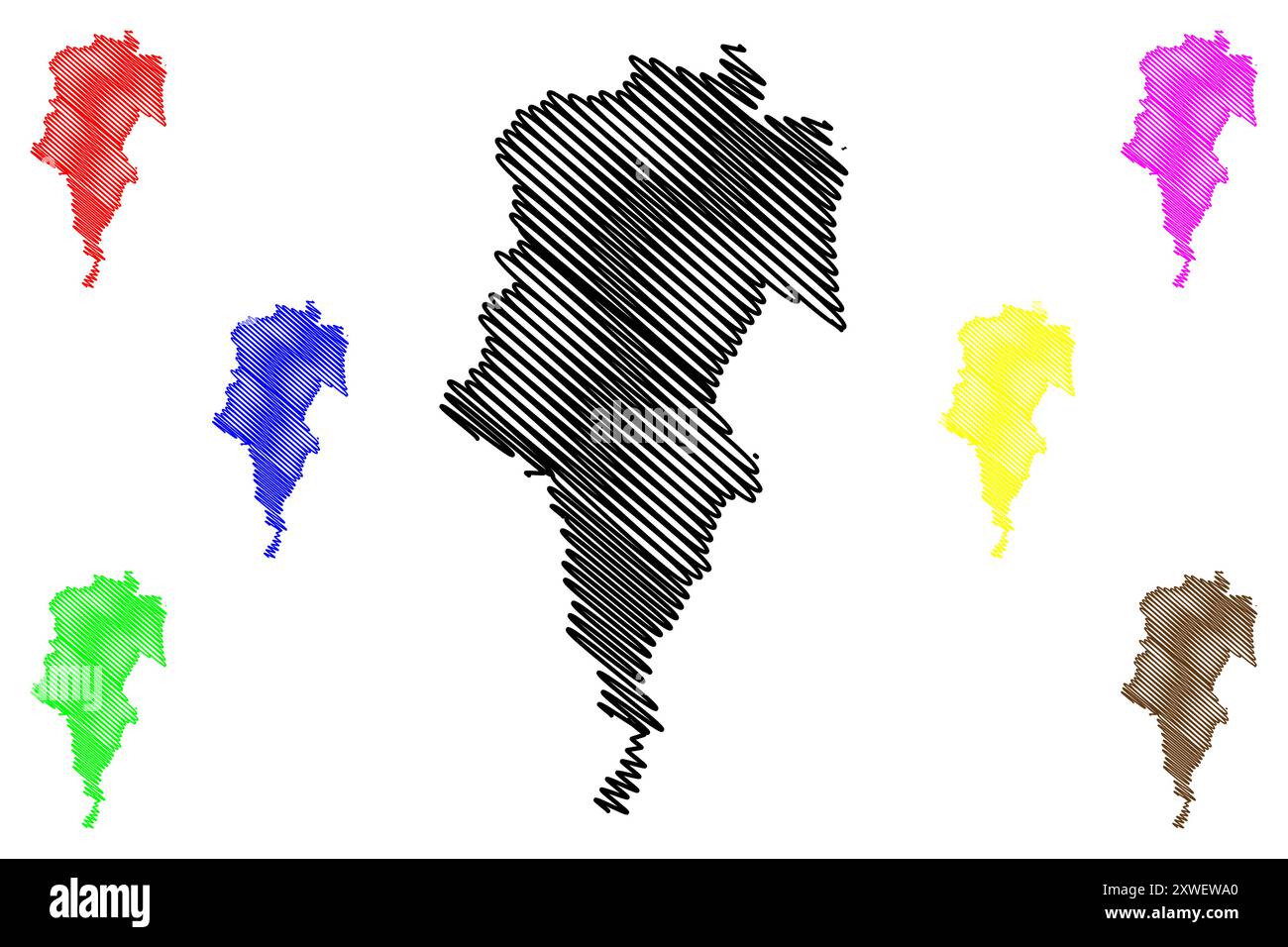 Snowy Valleys Council (Commonwealth of Australia, nuovo Galles del Sud, NSW) mappa illustrazione vettoriale, schizzo di scribble mappa Snowy Valleys Illustrazione Vettoriale