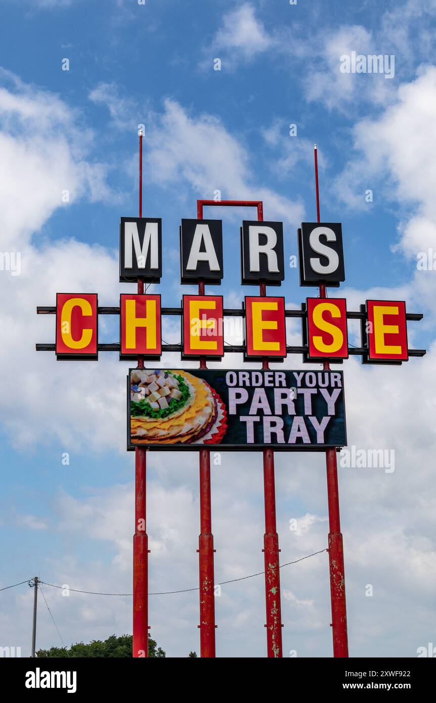 Mars Cheese Castle Sign in Kenosha, Wisconsin USA Foto Stock