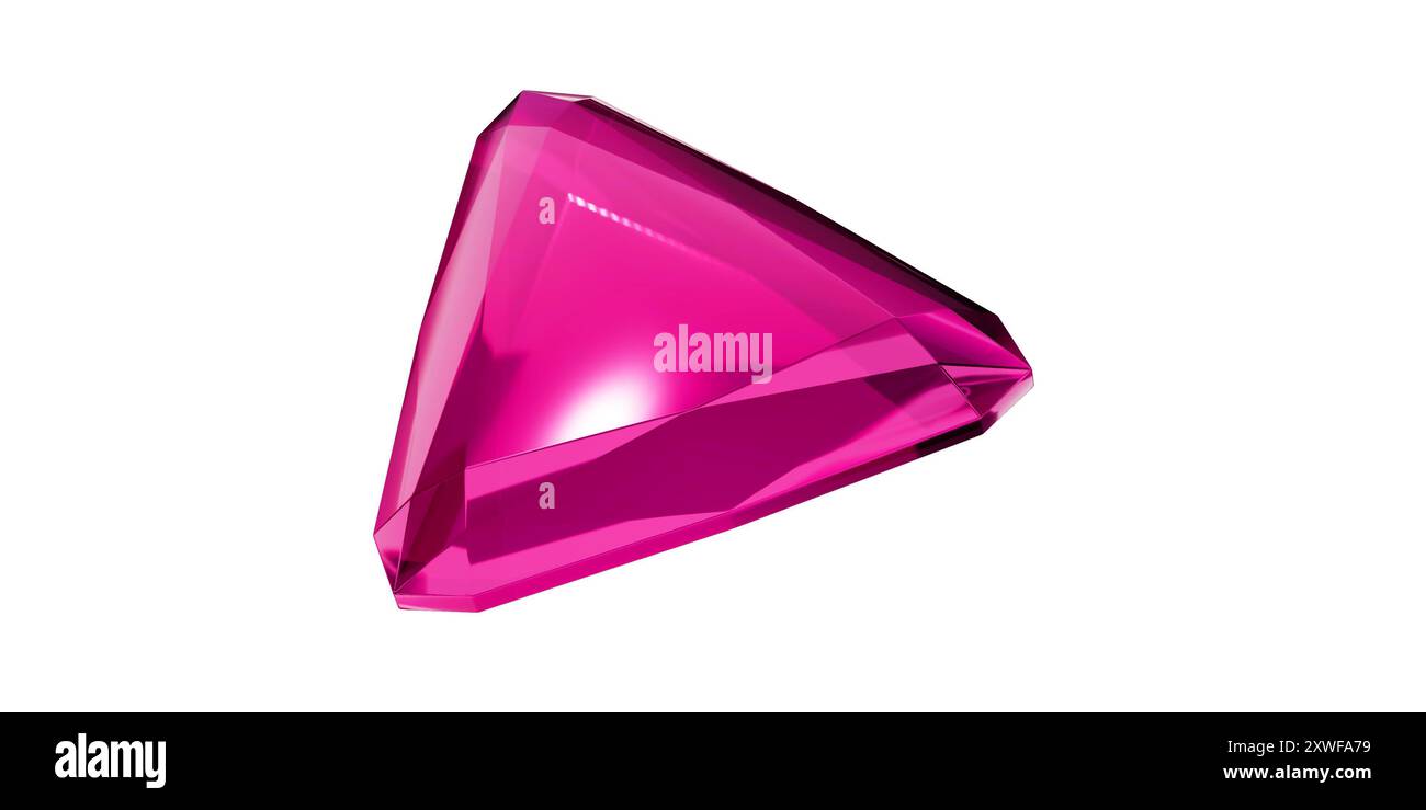 Perla di tormalina su sfondo trasparente, isolata con diamante di pietre preziose rosa. Foto Stock