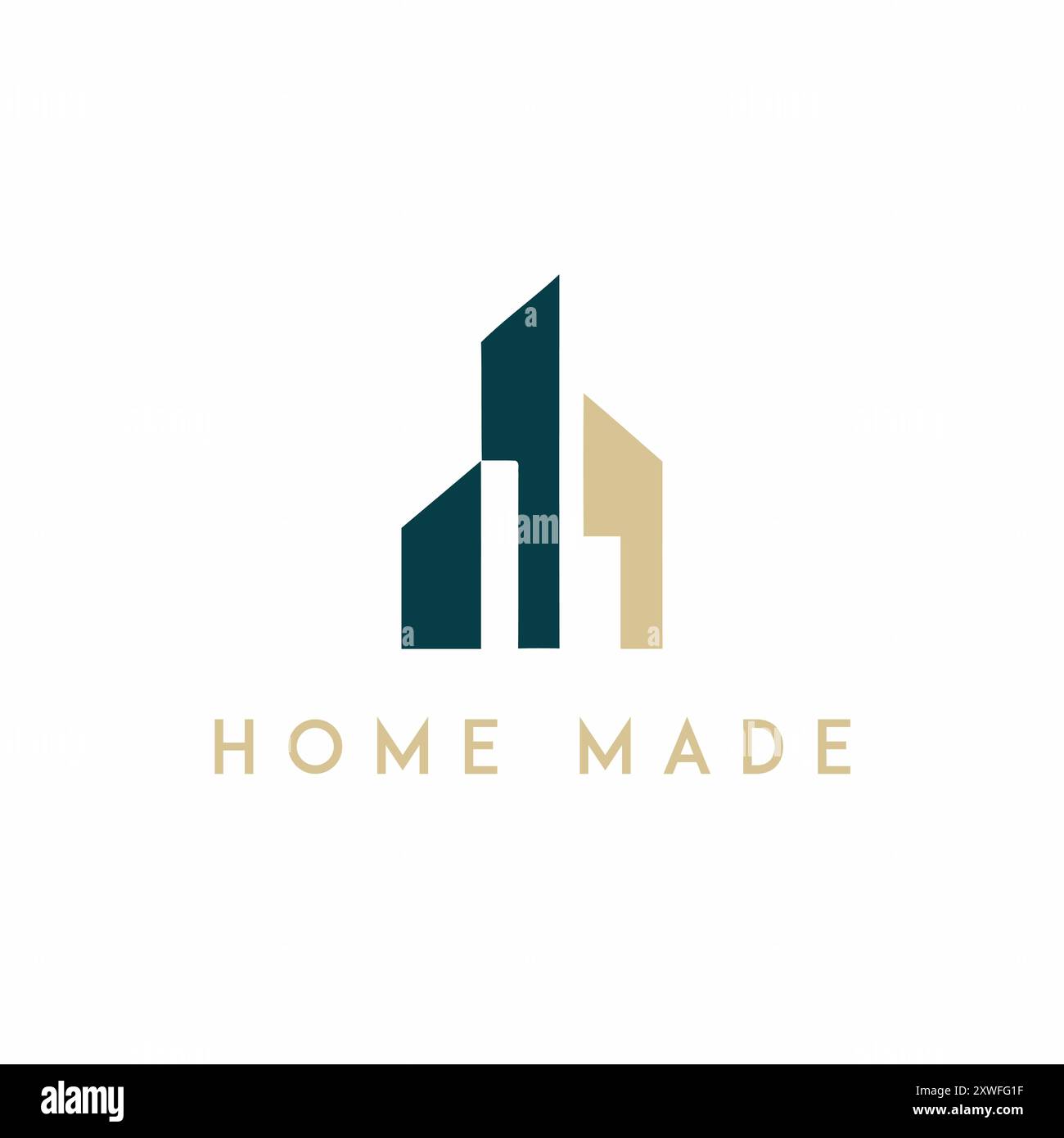 Design minimalista di logo per immobili, per il branding moderno della proprietà e l'impresa edile Illustrazione Vettoriale