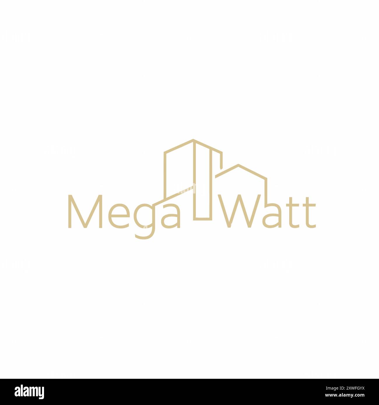 Design minimalista di logo immobiliare con forme lineari di edifici per uso moderno di branding immobiliare Illustrazione Vettoriale