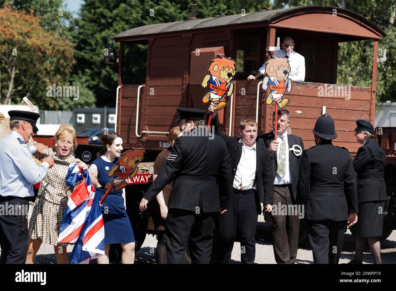 Railways at Work 1960s Re-Enactment Event, Great Central Railway, Leicestershire, agosto 2024 Foto Stock