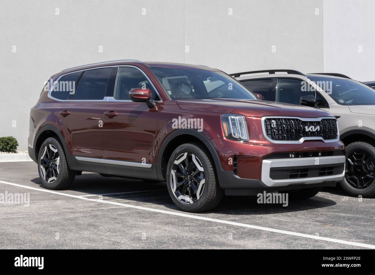 Avon - 11 agosto 2024: Mostra Kia Telluride ex. Kia offre il Telluride con un motore a gas V6 a iniezione diretta da 3,8 litri. IL MIO: 2024 Foto Stock