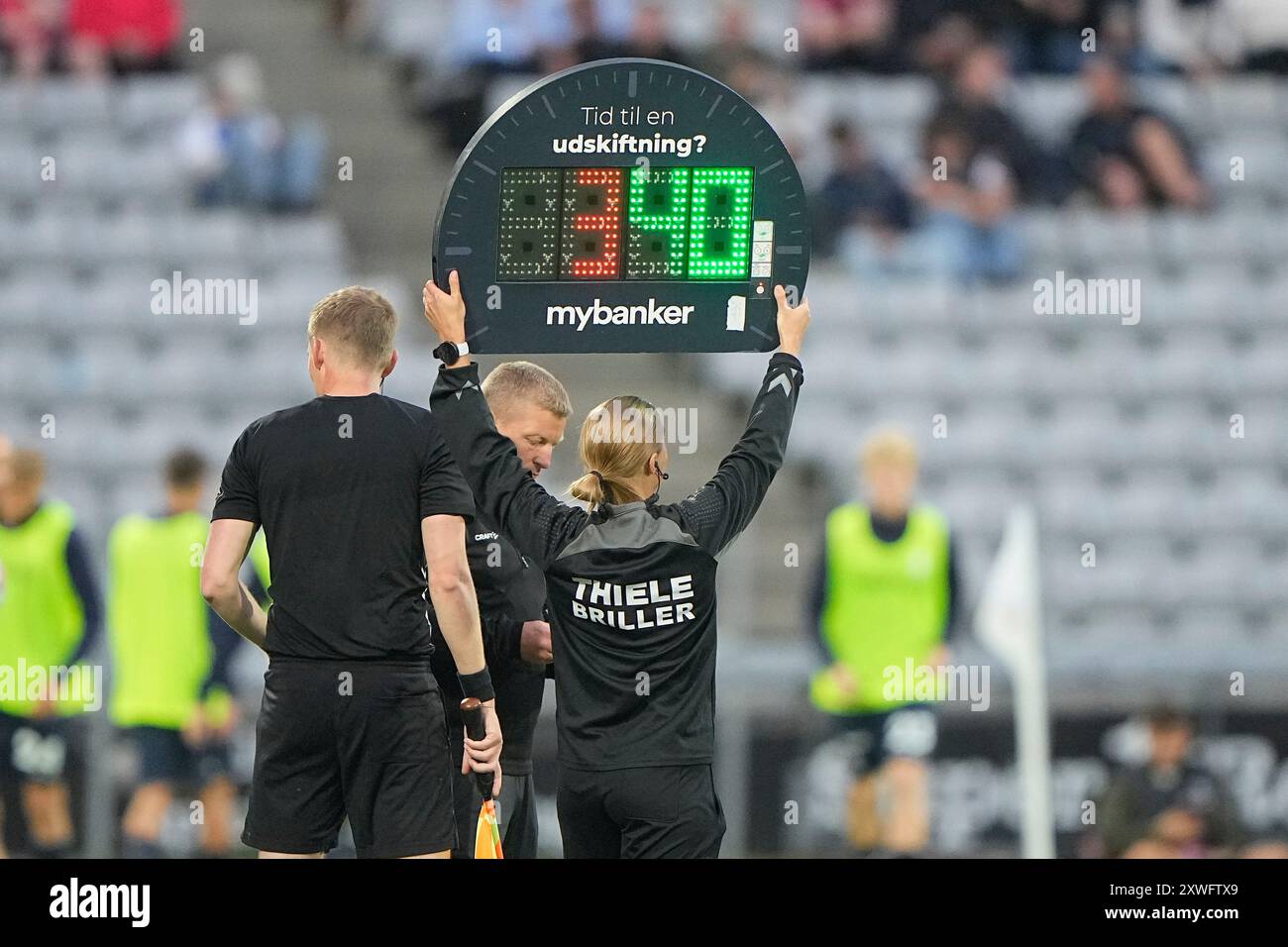 Aarhus, Danimarca. 19 agosto 2024. Partita di Super League tra AGF e Vejle Boldklub al Ceres Park di Aarhus lunedì 19 agosto 2024. (Foto: Bo Amstrup/Scanpix 2024) credito: Ritzau/Alamy Live News Foto Stock