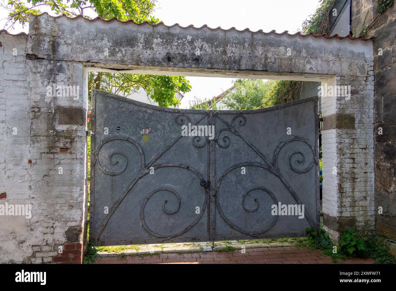 Porta adornata, Hildesheim, bassa Sassonia, Germania Foto Stock