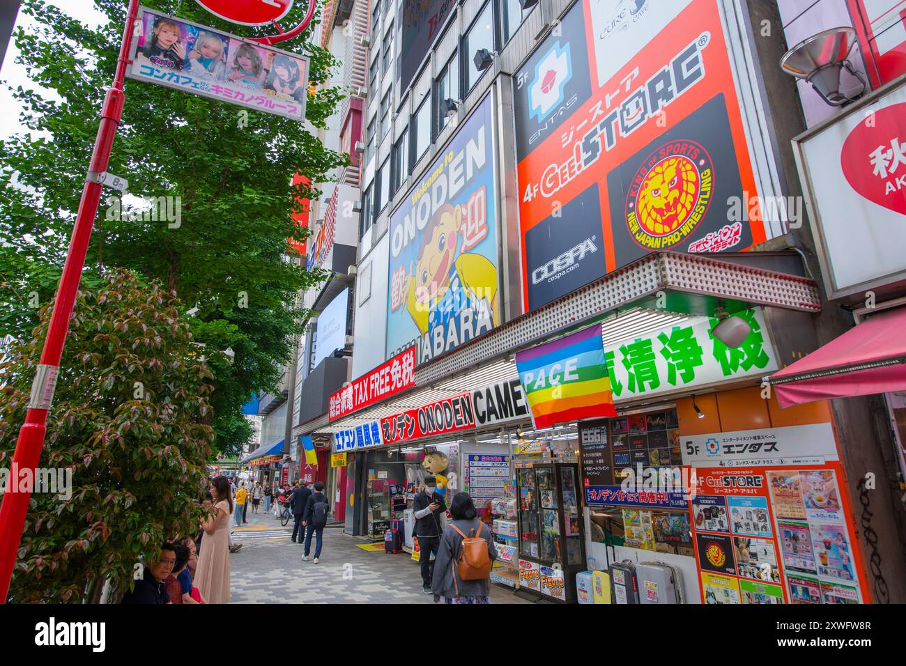 Akihabara Electric Town su Chuo-dori Avenue nel quartiere Chiyoda di Tokyo, Giappone. Foto Stock
