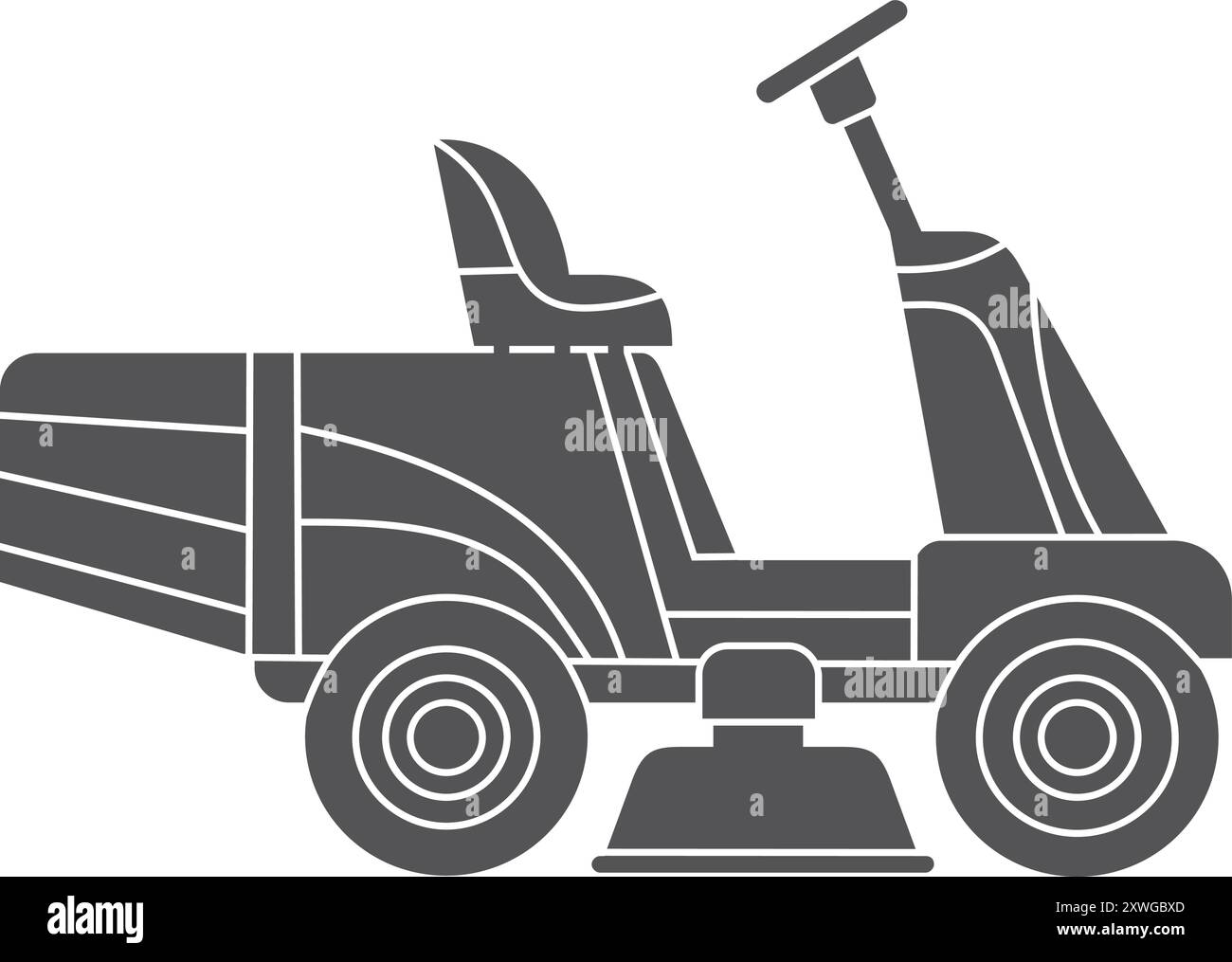 Icona nera della macchina per rifilatura. Dispositivo di taglio da giardino isolato su sfondo bianco Illustrazione Vettoriale