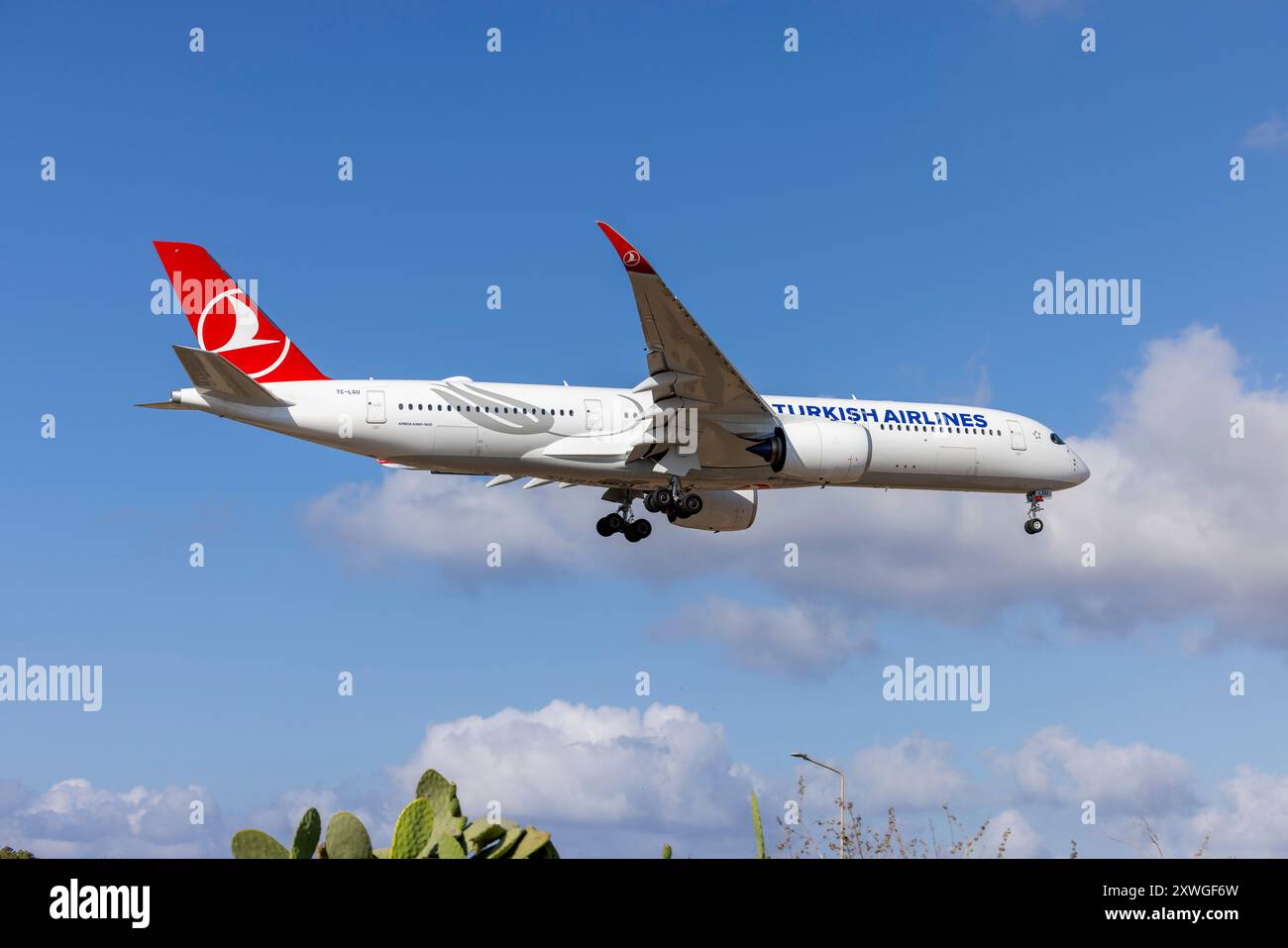 Turkish Airlines Airbus A350-941 (Reg.: TC-LGU) che sostituisce il più piccolo A320-321 o B737. Foto Stock