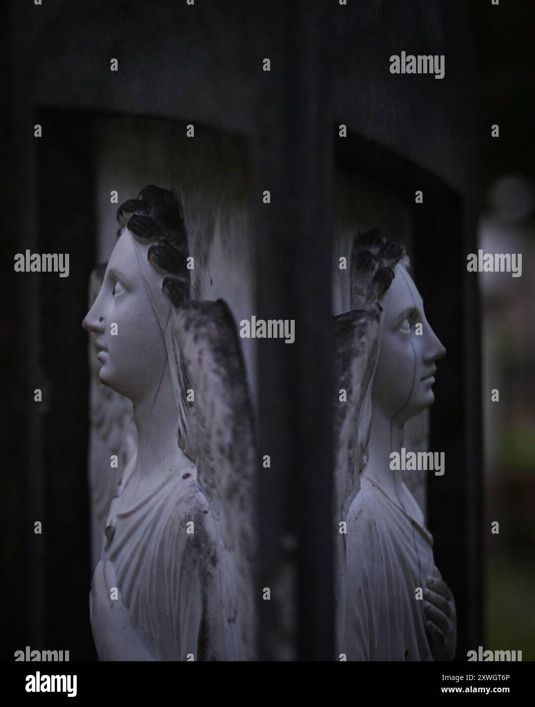 Lapide al cimitero Assistens di Copenaghen, Danimarca Foto Stock