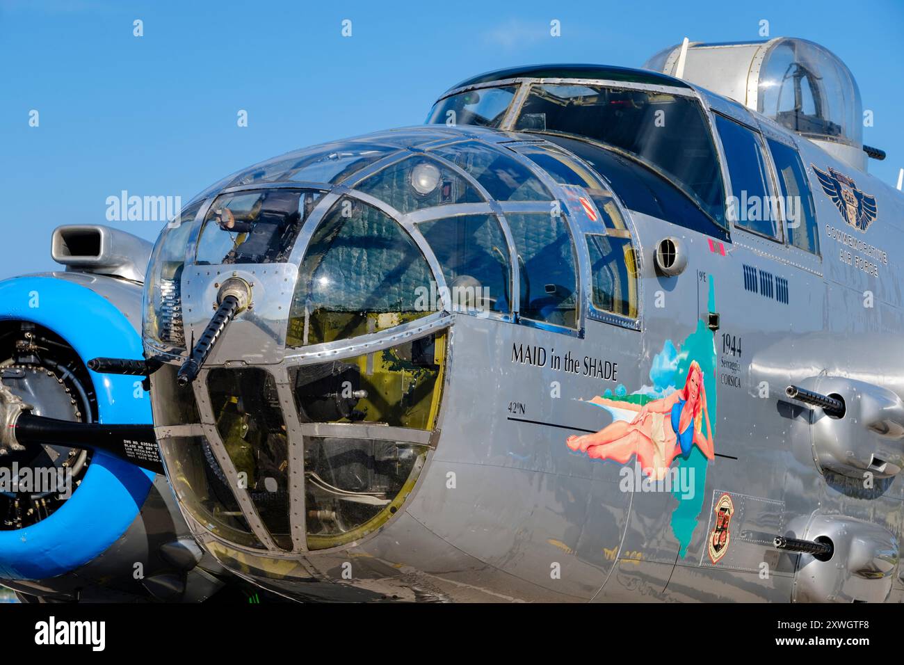 Commemorativo Air Force 1944 B-25J, North American B-25 Mitchell aereo da bombardiere medio della seconda guerra mondiale, aereo da caccia B25, Maid in the Shade, USAF Foto Stock