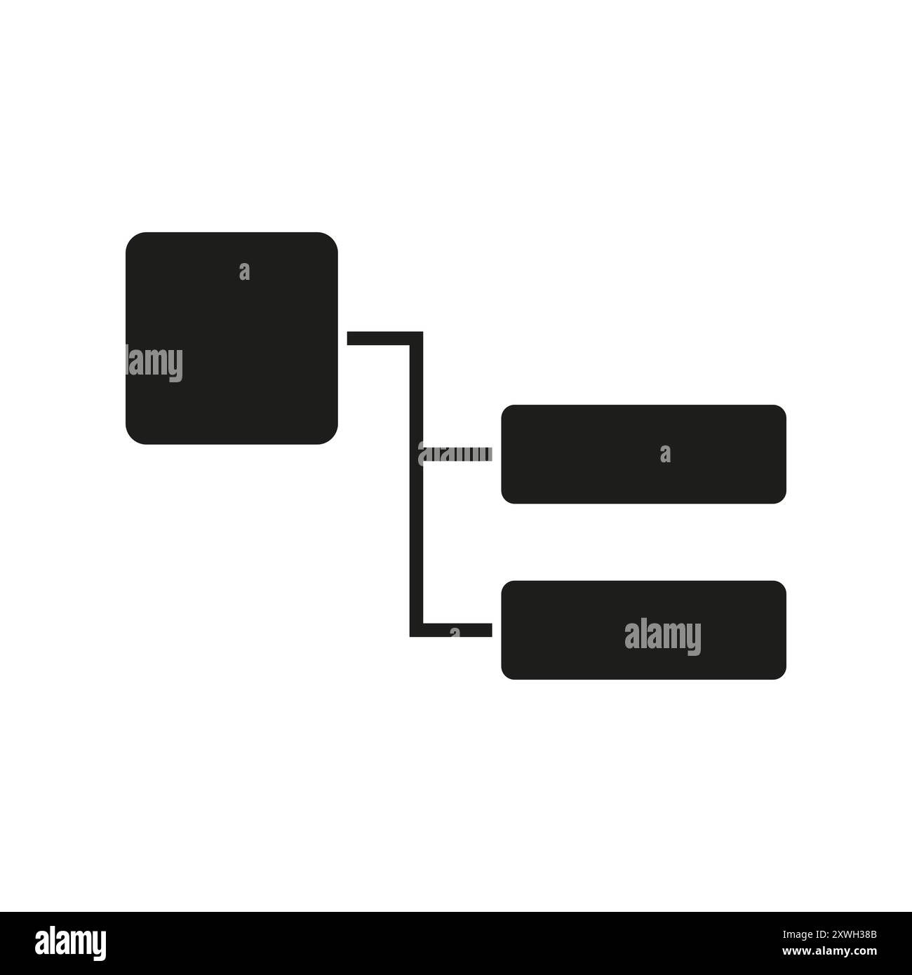 Icona del diagramma di flusso. Semplice struttura del processo. Forma del diagramma vettoriale. Design grafico minimalista. Illustrazione Vettoriale