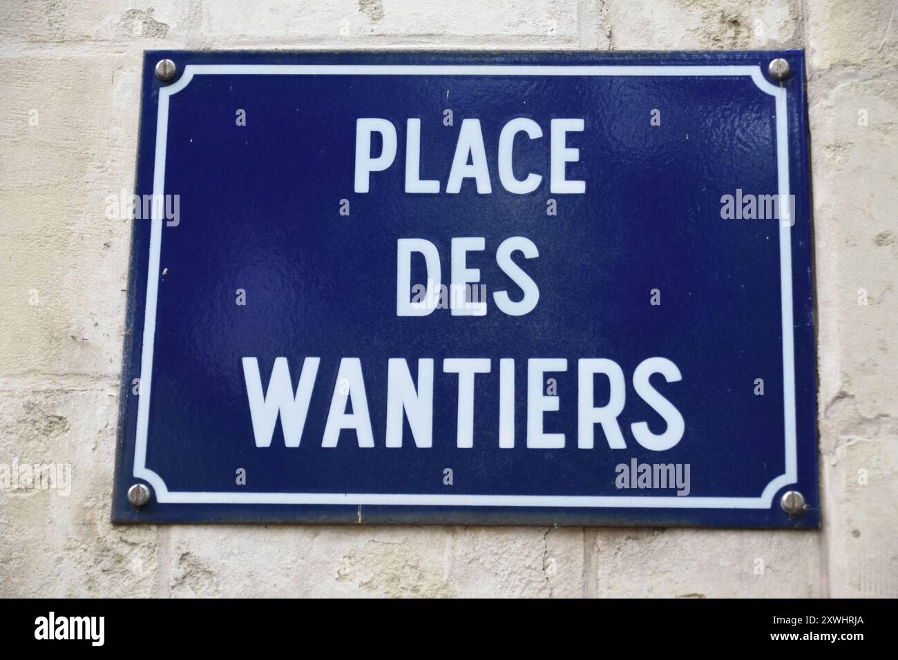 TARGA DELLE UNE A VALENCIENNES PLACE DES WANTIERS Foto Stock